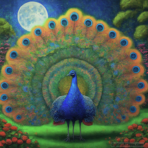 drawing of a peacock