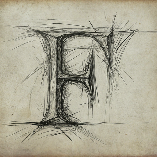 pencil sketch of the letter F
