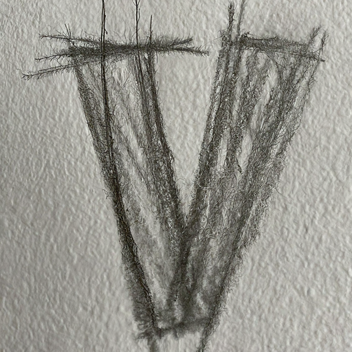 pencil sketch of the letter V