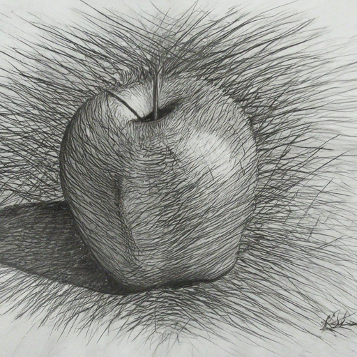 pencil sketch of an apple