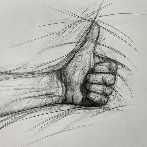 pencil sketch of a thumbs up sign