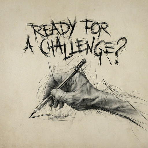 pencil sketch of a hand with text - Ready for a Challenge?