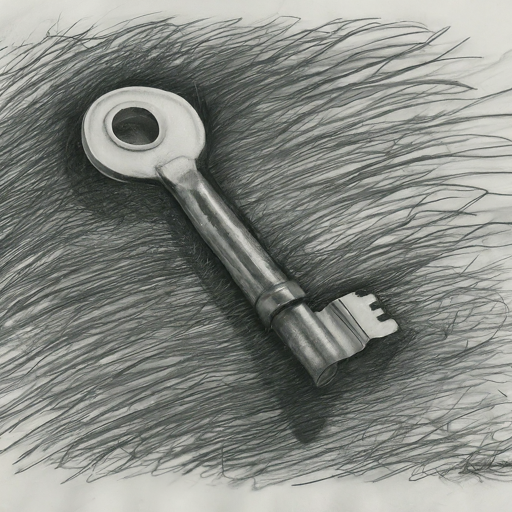 pencil sketch of a key