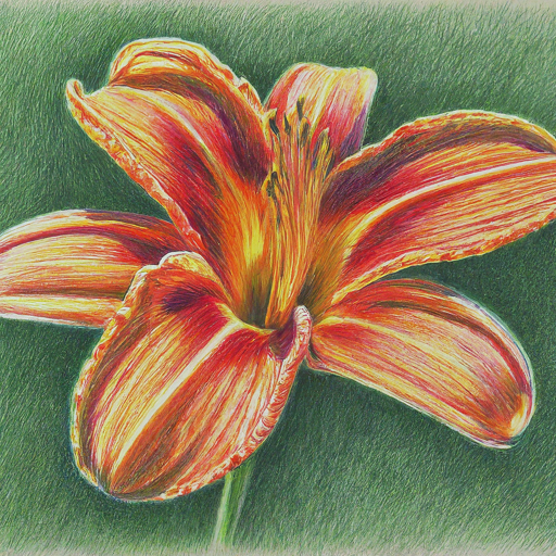 color pencil sketch of a flower
