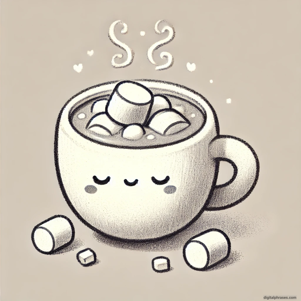 30 Easy, Cute and Simple Fall Drawing Ideas sketch of hot chocolate