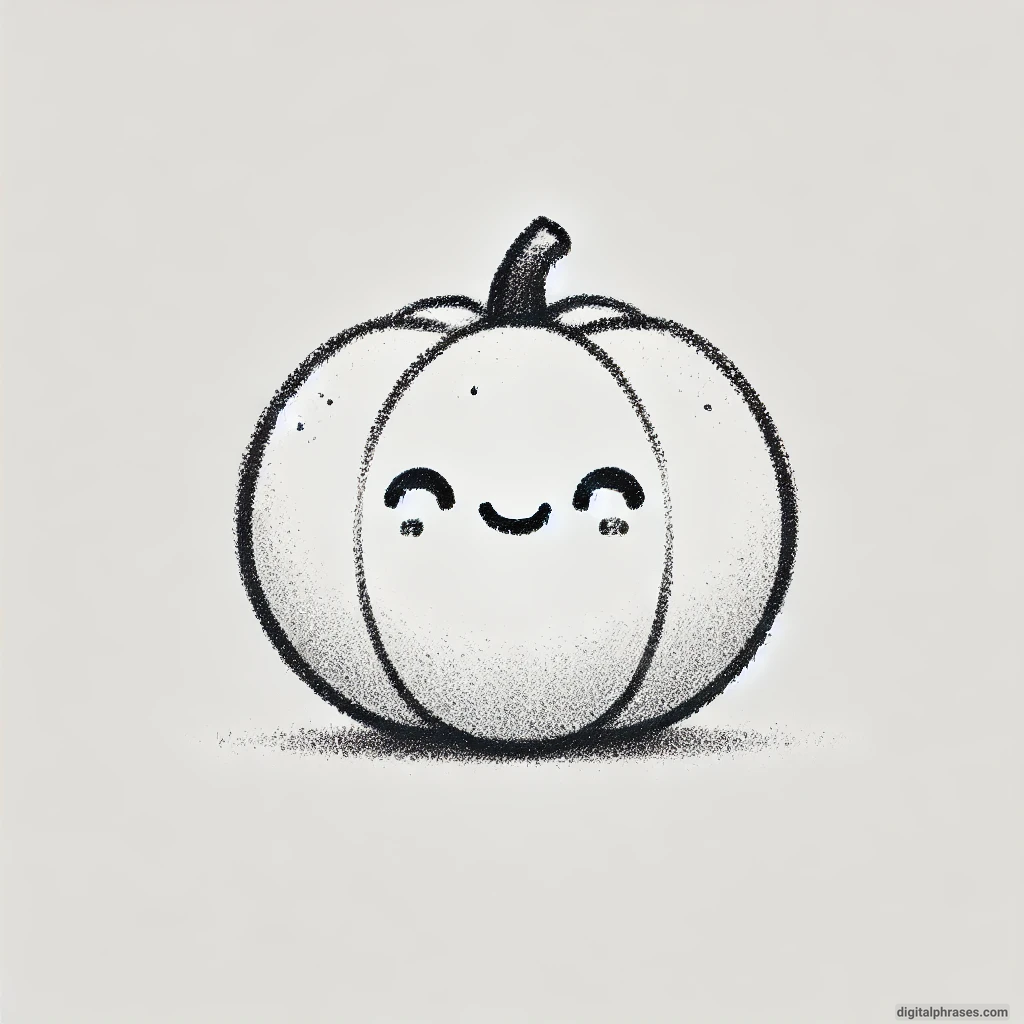 30 Easy, Cute and Simple Fall Drawing Ideas pencil sketch of a small pumpkin