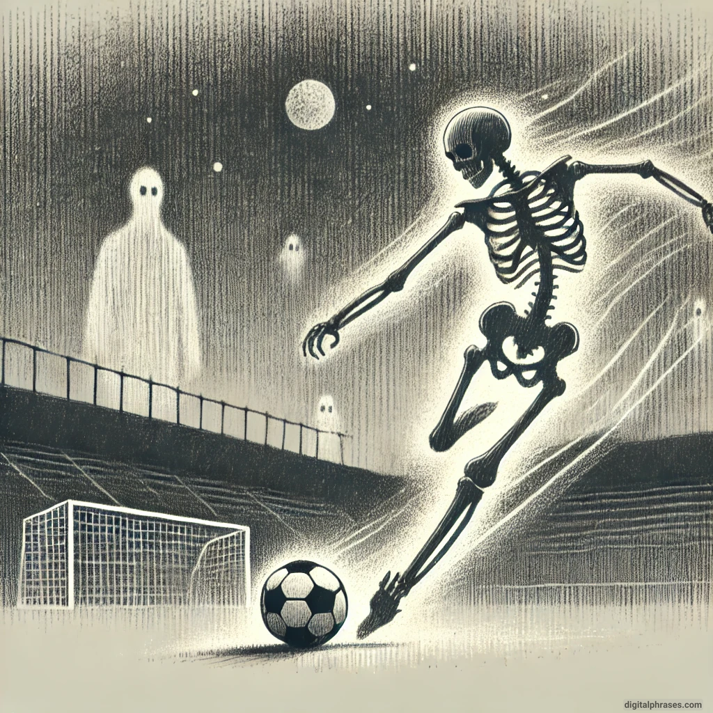 22 Skeleton Halloween Drawing Ideas drawing of Skeleton Playing Soccer in a Haunted Stadium