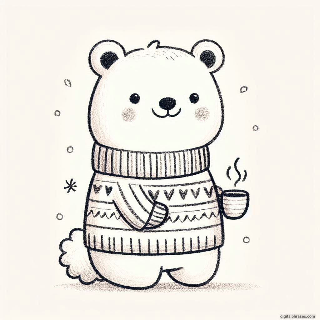 30 Easy, Cute and Simple Fall Drawing Ideas sketch of bear