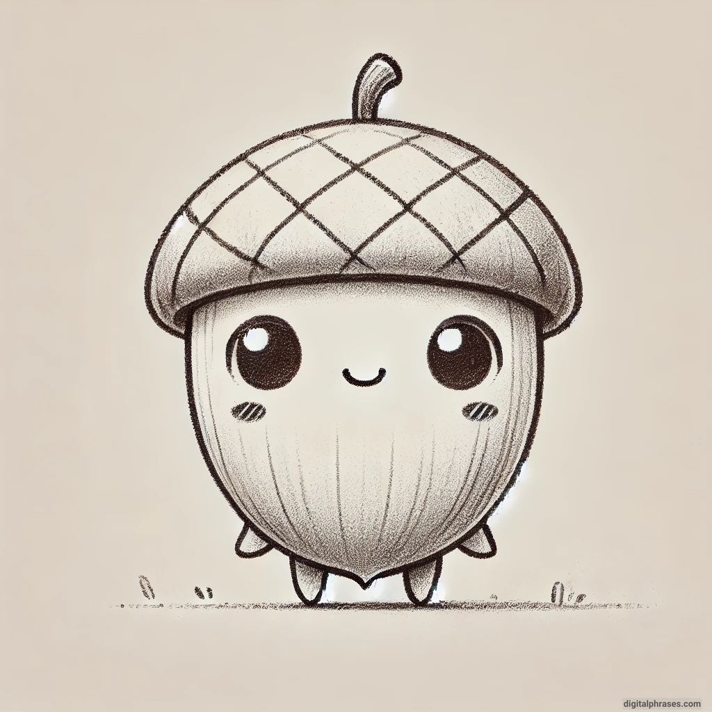 30 Easy, Cute and Simple Fall Drawing Ideas sketch of an acorn