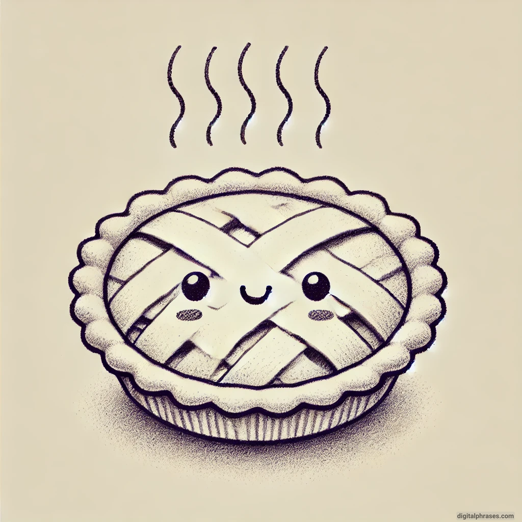30 Easy, Cute and Simple Fall Drawing Ideas sketch of a happy apple pie