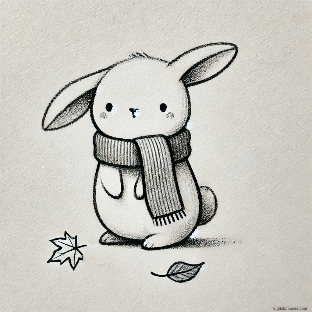 30 Easy, Cute and Simple Fall Drawing Ideas sketch of a bunny