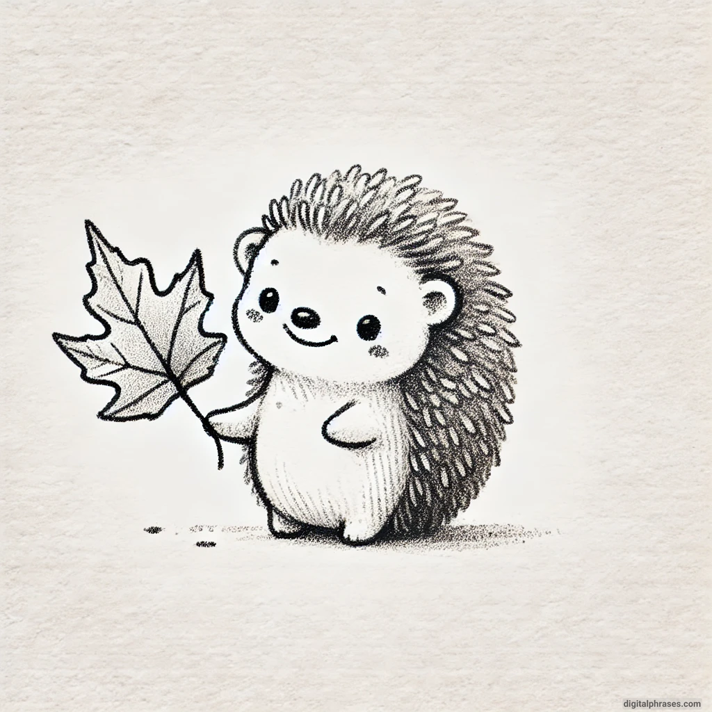 30 Easy, Cute and Simple Fall Drawing Ideas sketch of a hedgehog