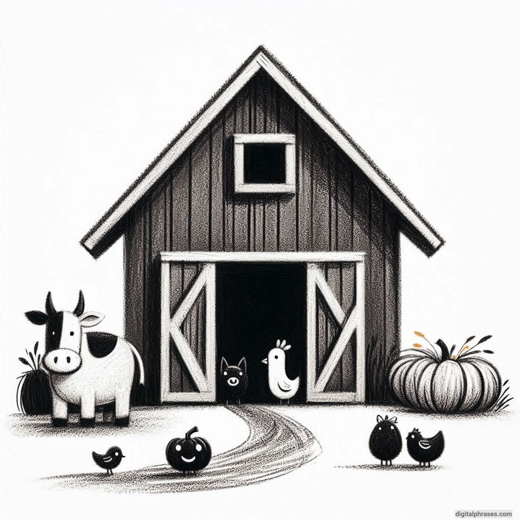 30 Easy, Cute and Simple Fall Drawing Ideas sketch of a house
