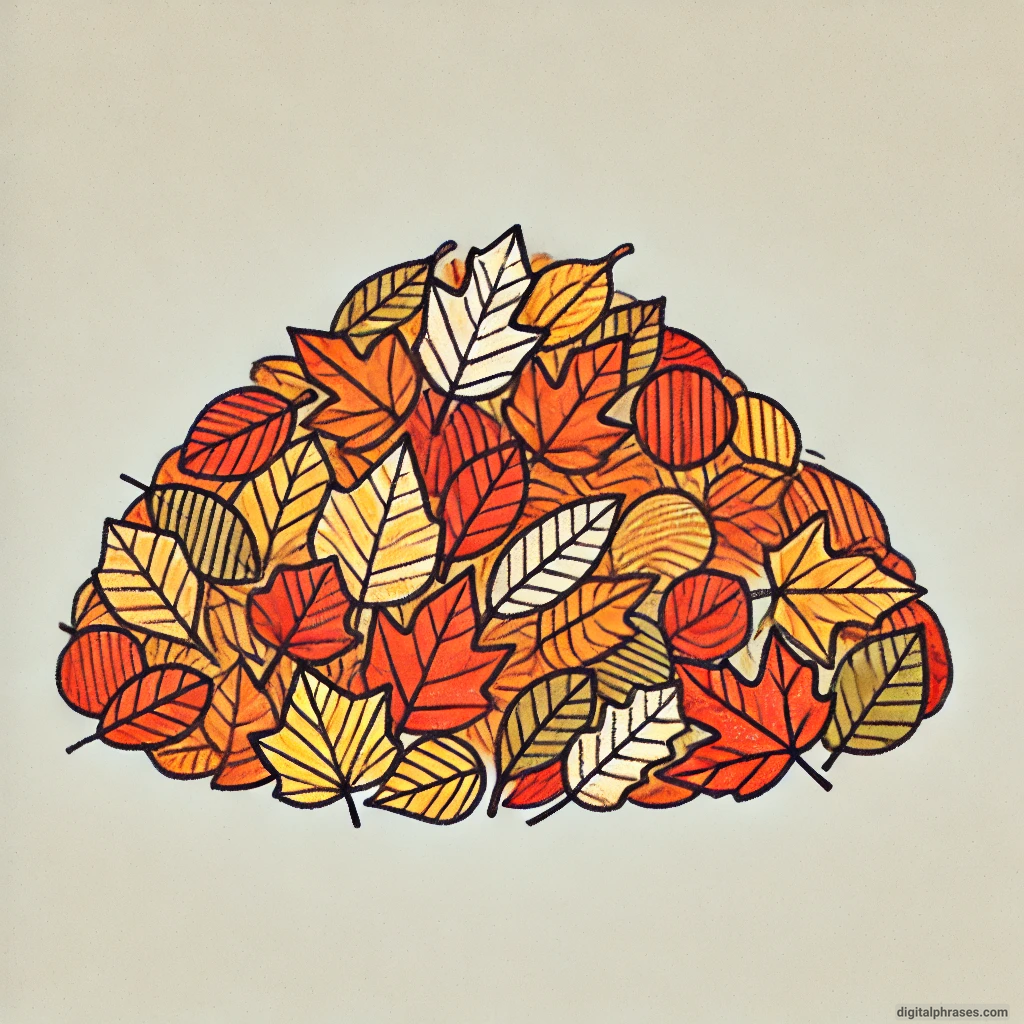 24 Fall Drawing Ideas For Kids drawing of a pile of leaves