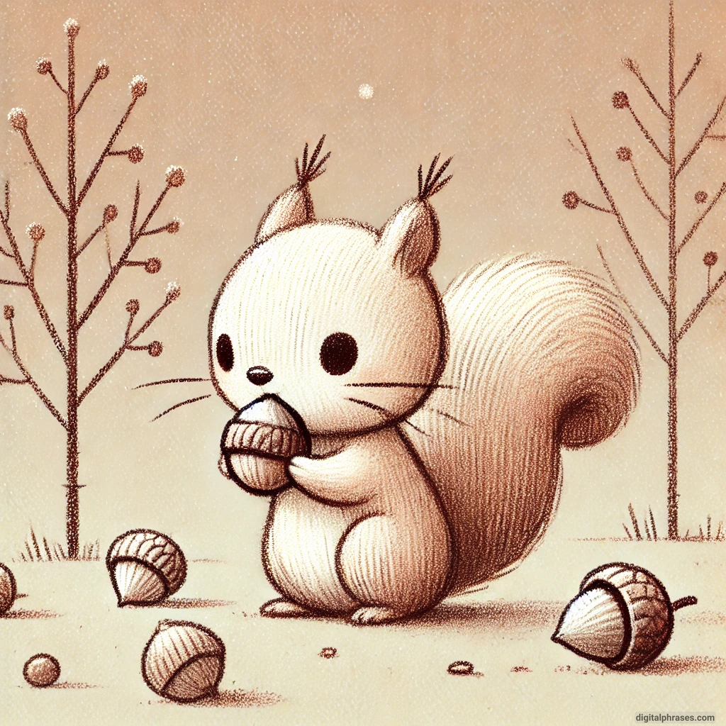 24 Fall Drawing Ideas For Kids drawing of a squirrel