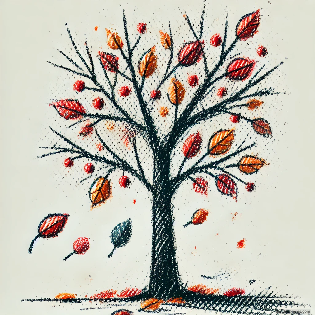 24 Fall Drawing Ideas For Kids drawing of a Beautiful Fall Tree