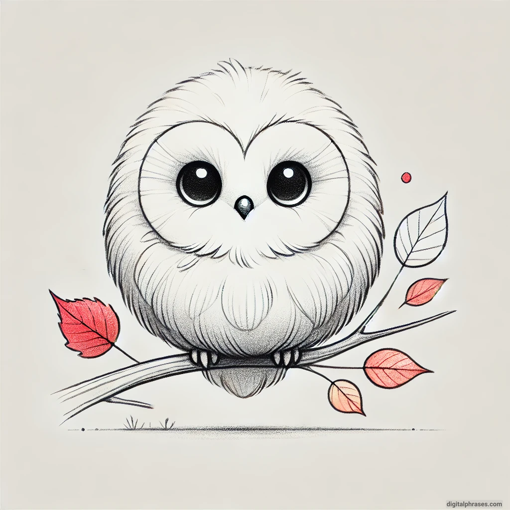 30 Easy, Cute and Simple Fall Drawing Ideas sketch of an owl