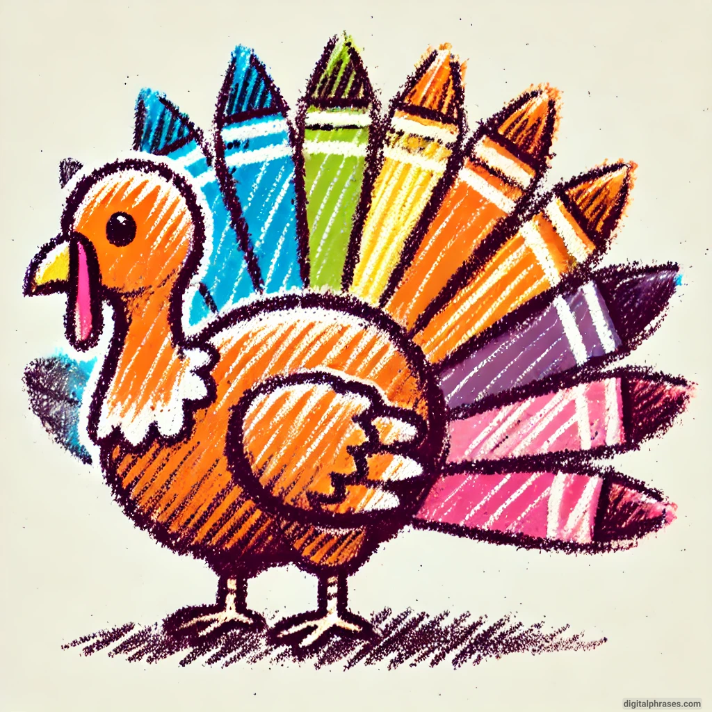 24 Fall Drawing Ideas For Kids sketch of a turkey