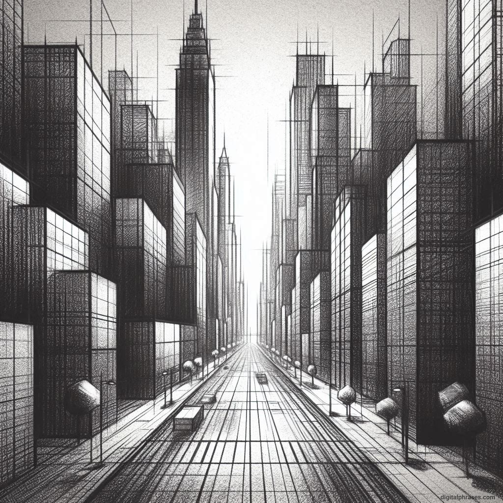 80 One-Point Perspective Drawing Ideas of Cities