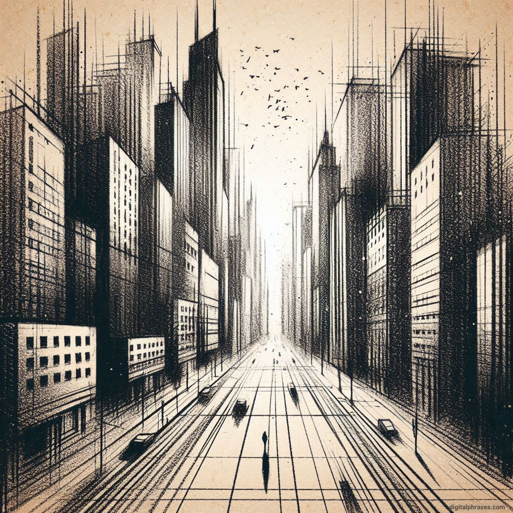 80 One-Point Perspective Drawing Ideas of Cities