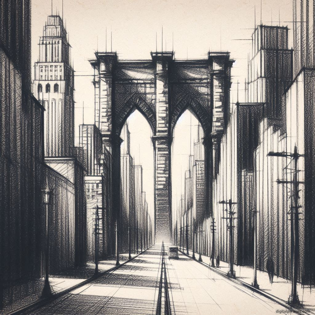 80 One-Point Perspective Drawing Ideas of Cities