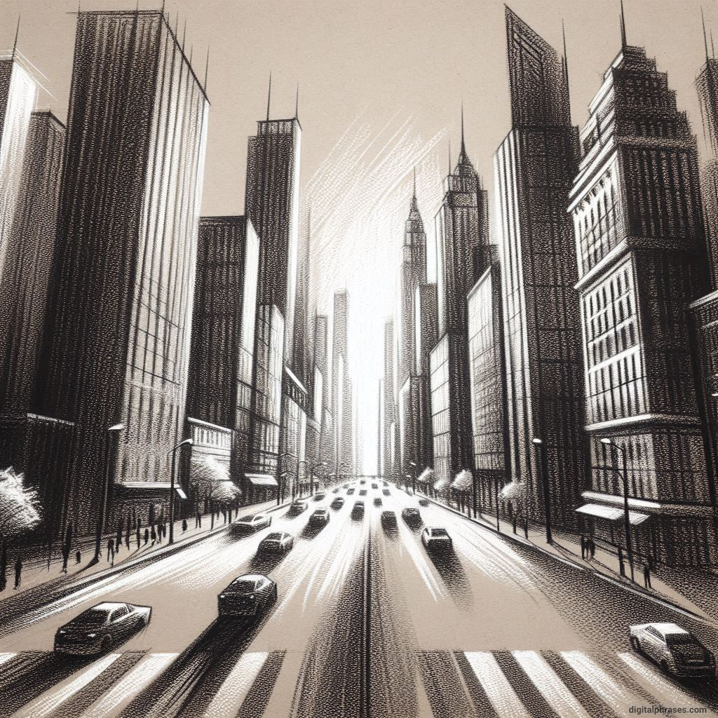 80 One-Point Perspective Drawing Ideas of Cities