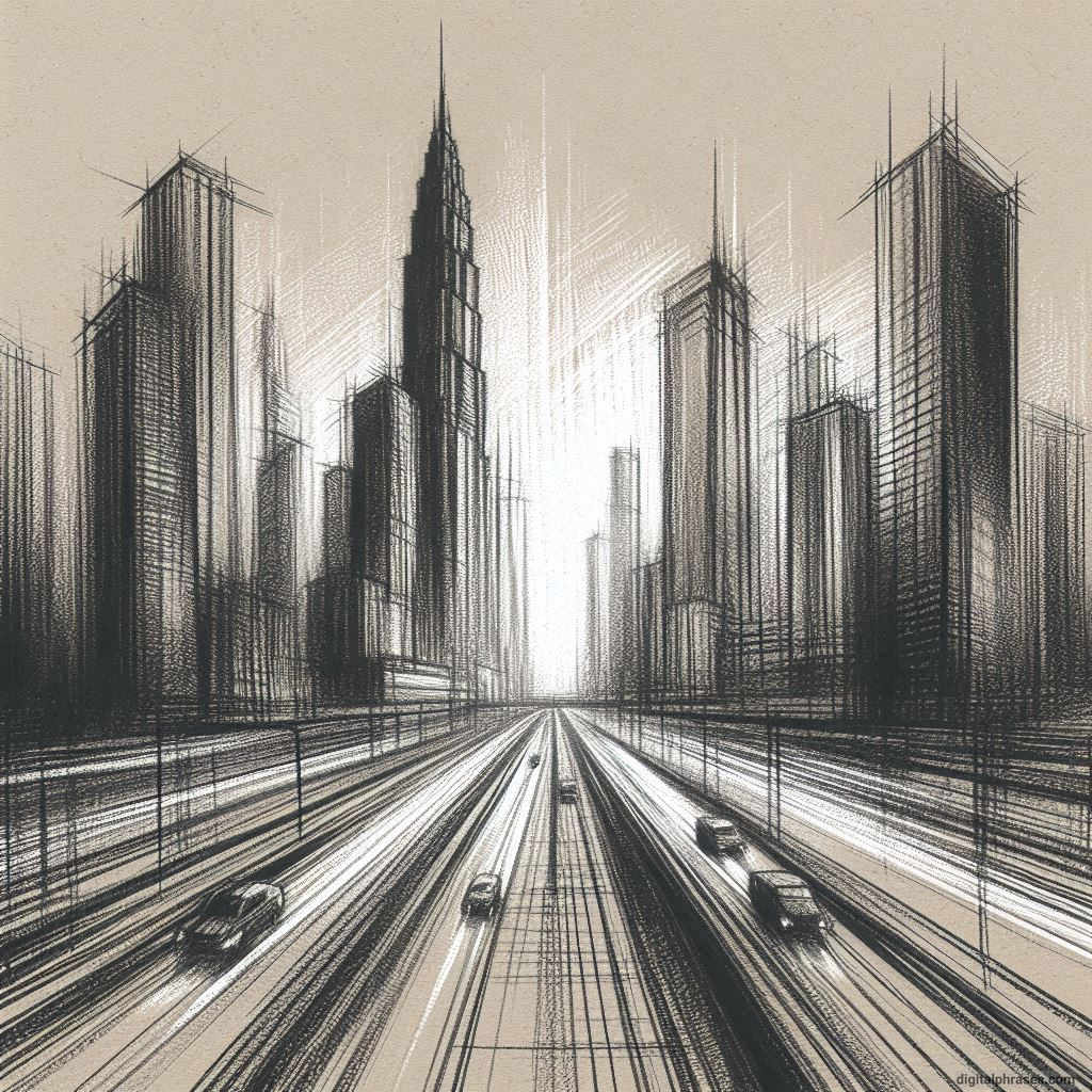 80 One-Point Perspective Drawing Ideas of Cities