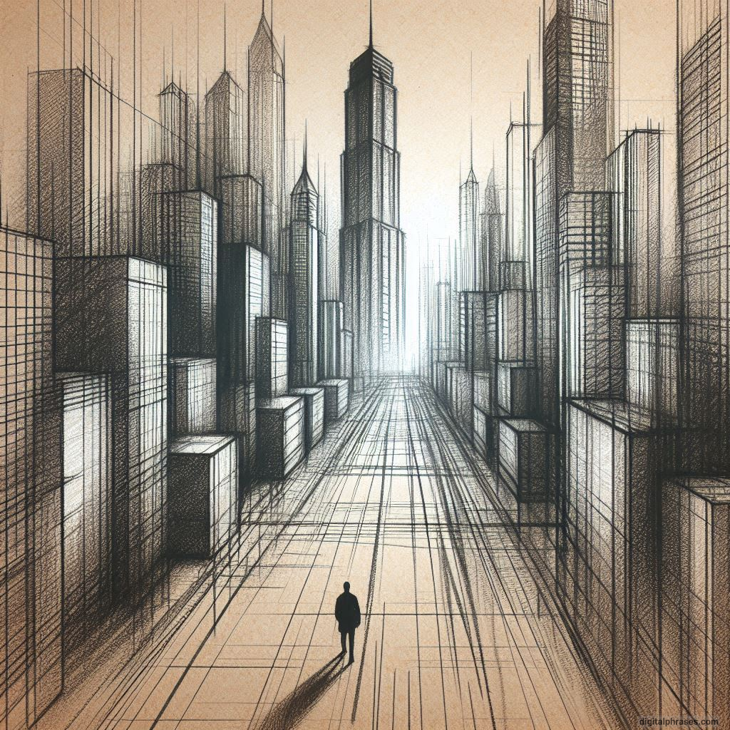 80 One-Point Perspective Drawing Ideas of Cities