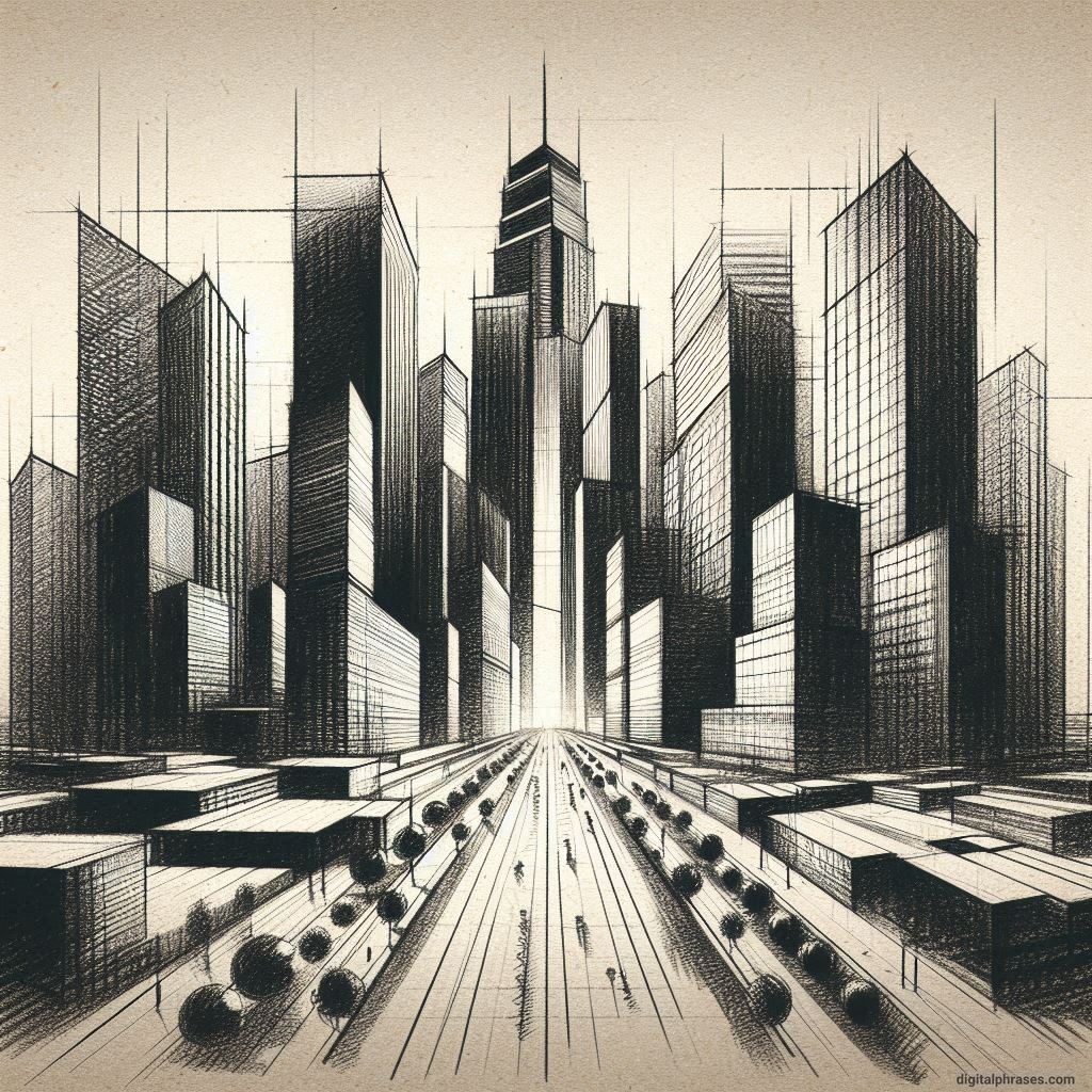 80 One-Point Perspective Drawing Ideas of Cities