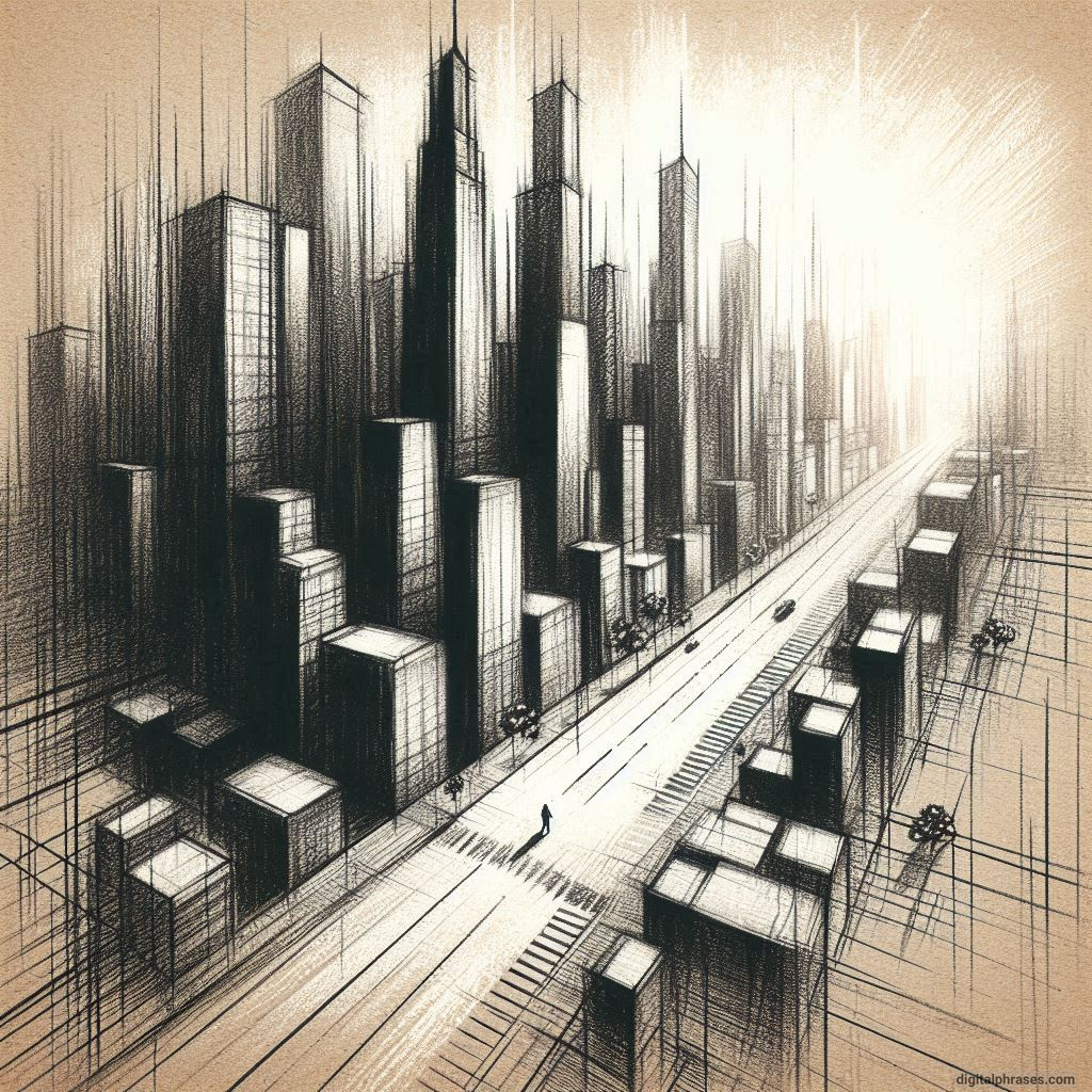 80 One-Point Perspective Drawing Ideas of Cities