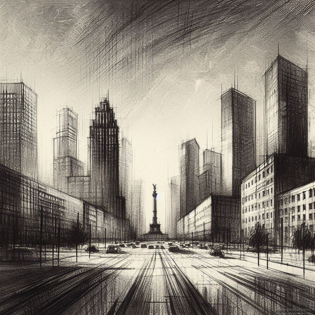 80 One-Point Perspective Drawing Ideas of Cities