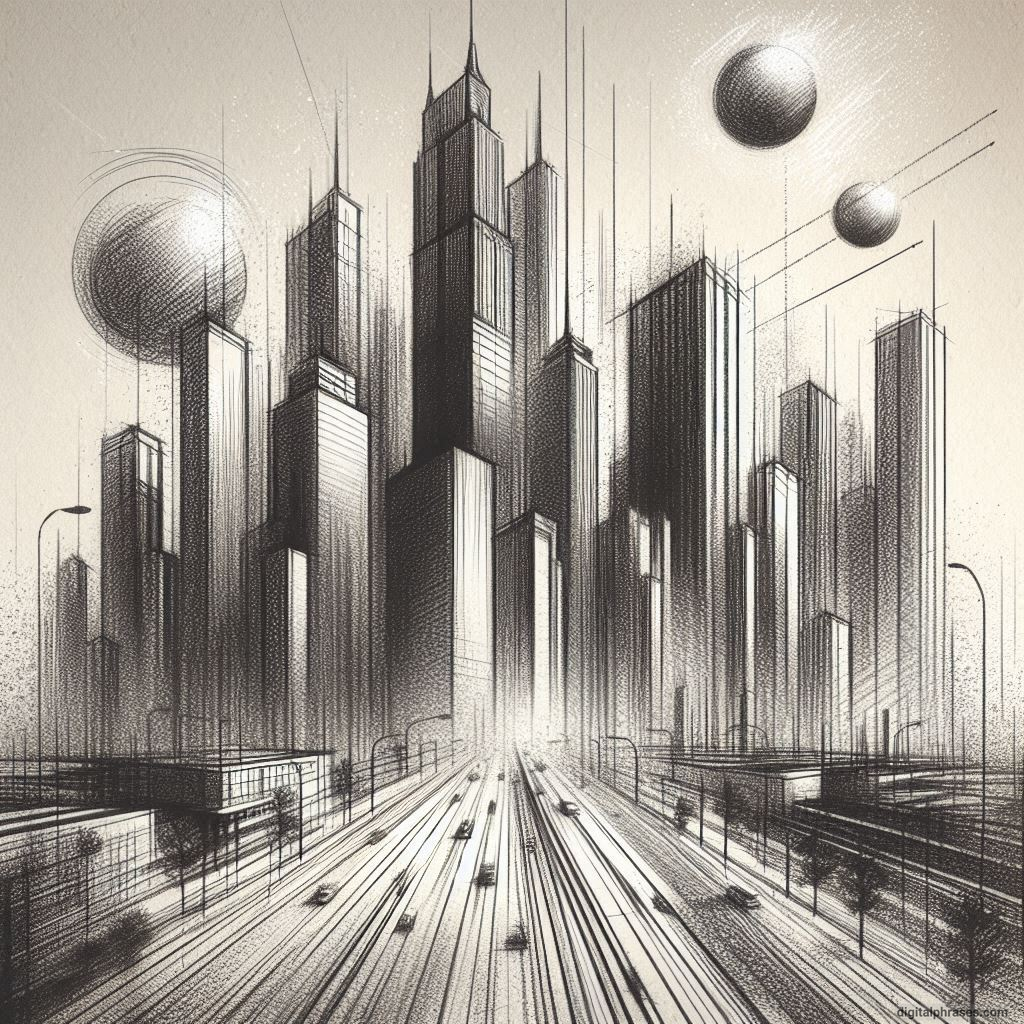 80 One-Point Perspective Drawing Ideas of Cities