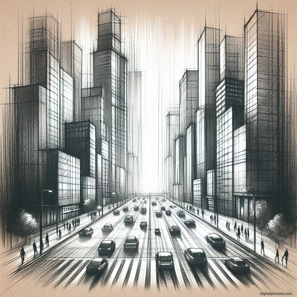 80 One-Point Perspective Drawing Ideas of Cities