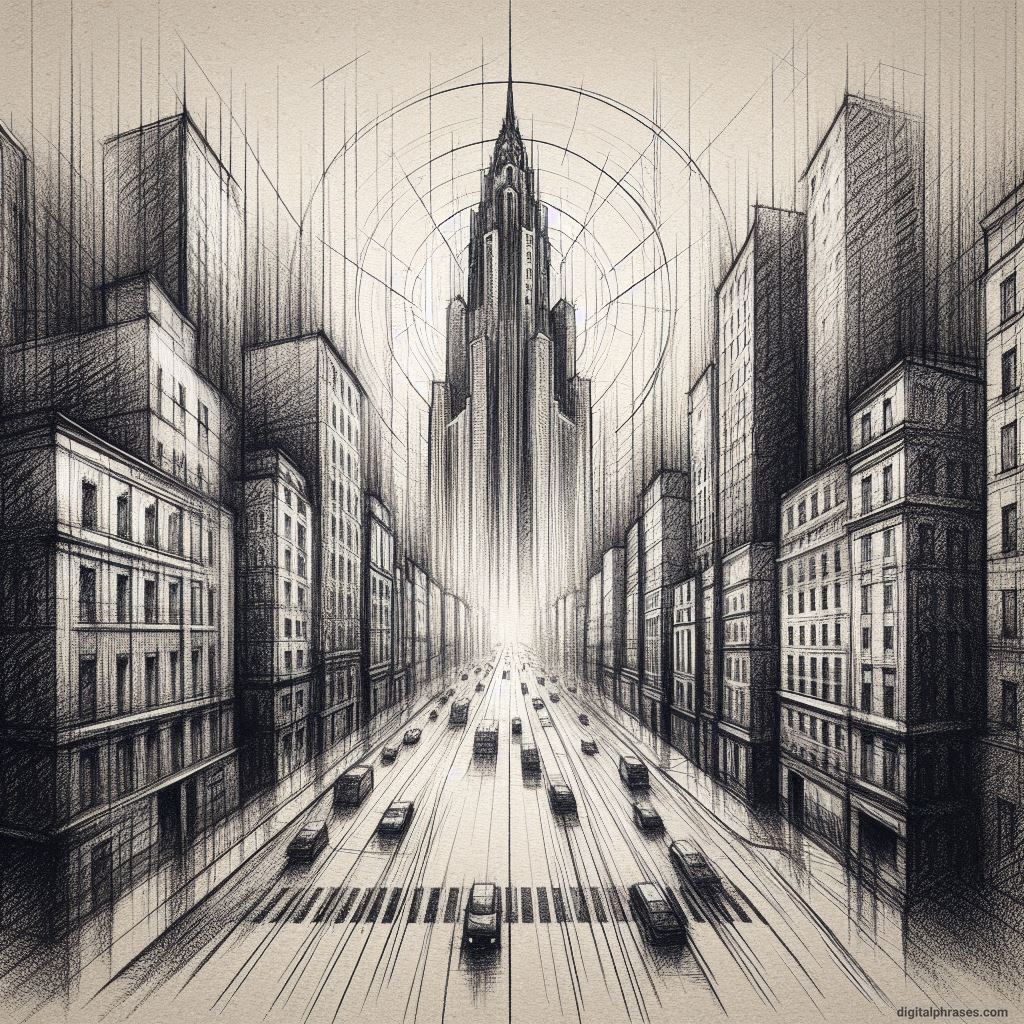 80 One-Point Perspective Drawing Ideas of Cities