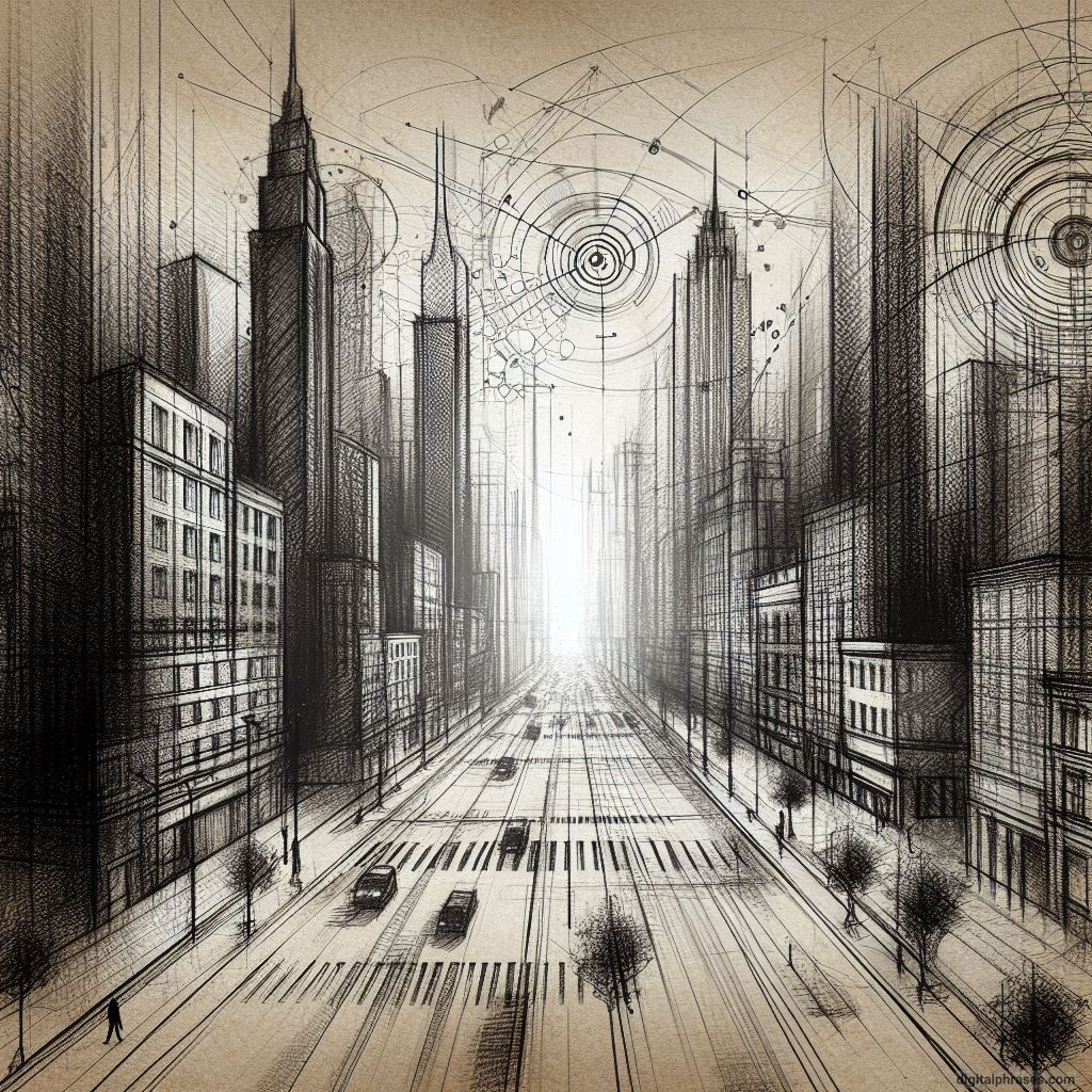 80 One-Point Perspective Drawing Ideas of Cities