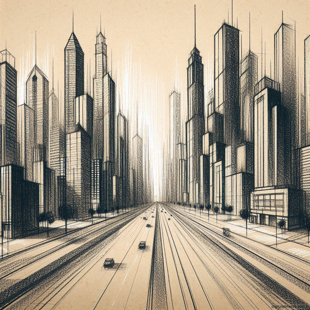 80 One-Point Perspective Drawing Ideas of Cities