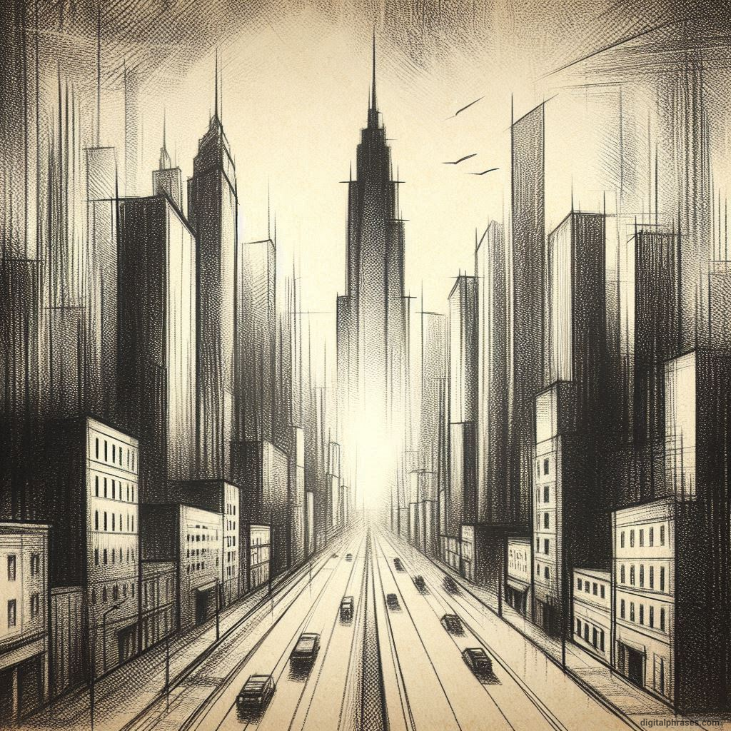 80 One-Point Perspective Drawing Ideas of Cities