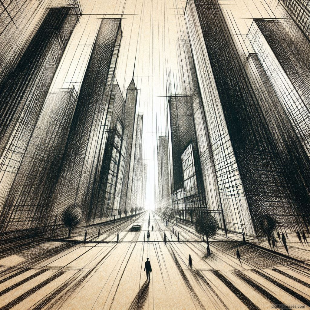 80 One-Point Perspective Drawing Ideas of Cities