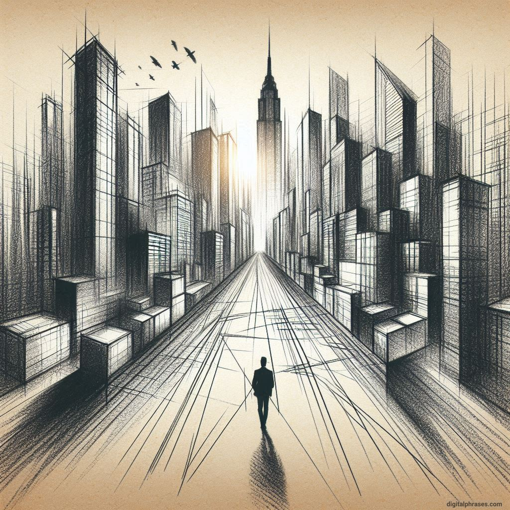 80 One-Point Perspective Drawing Ideas of Cities