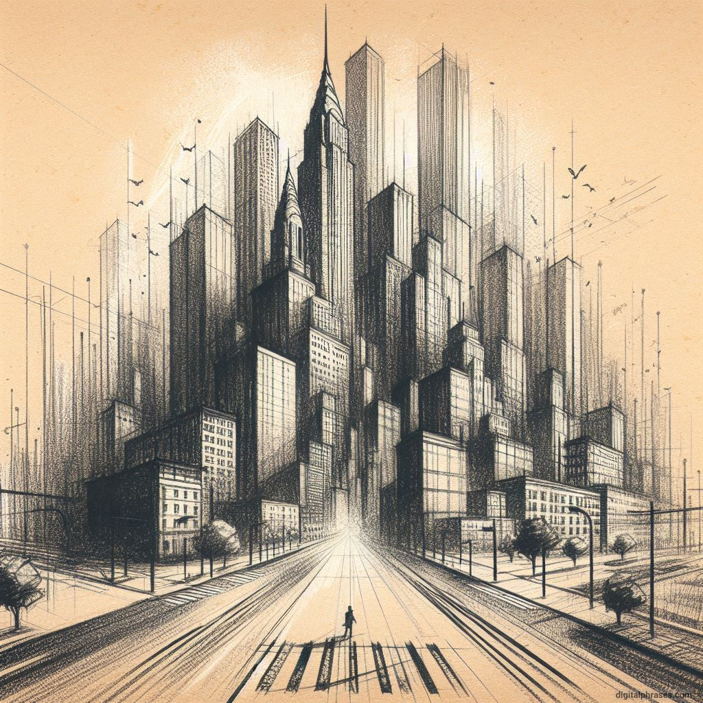 80 One-Point Perspective Drawing Ideas of Cities