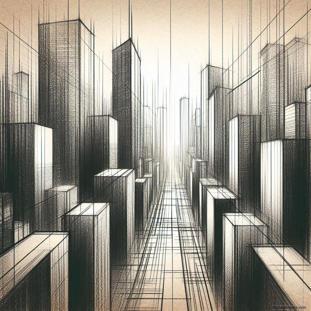 80 One-Point Perspective Drawing Ideas of Cities