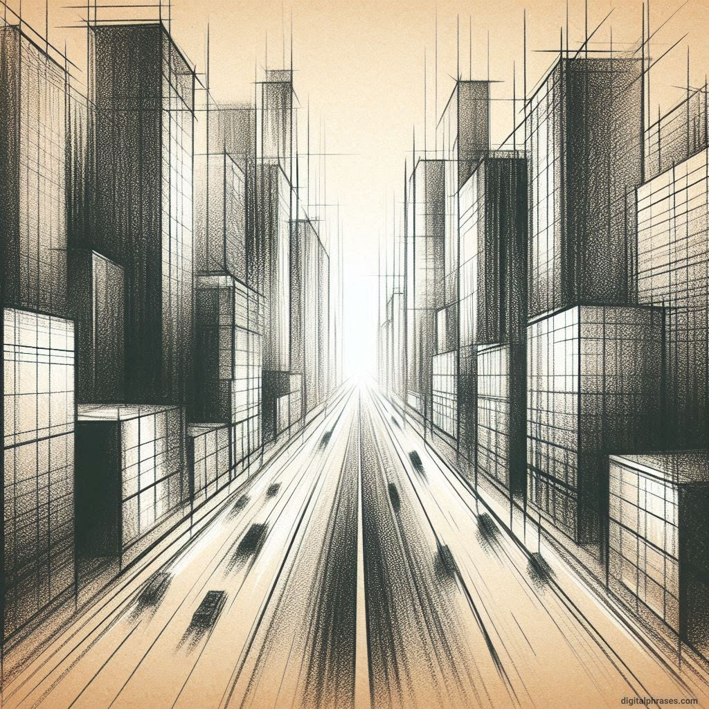 80 One-Point Perspective Drawing Ideas of Cities