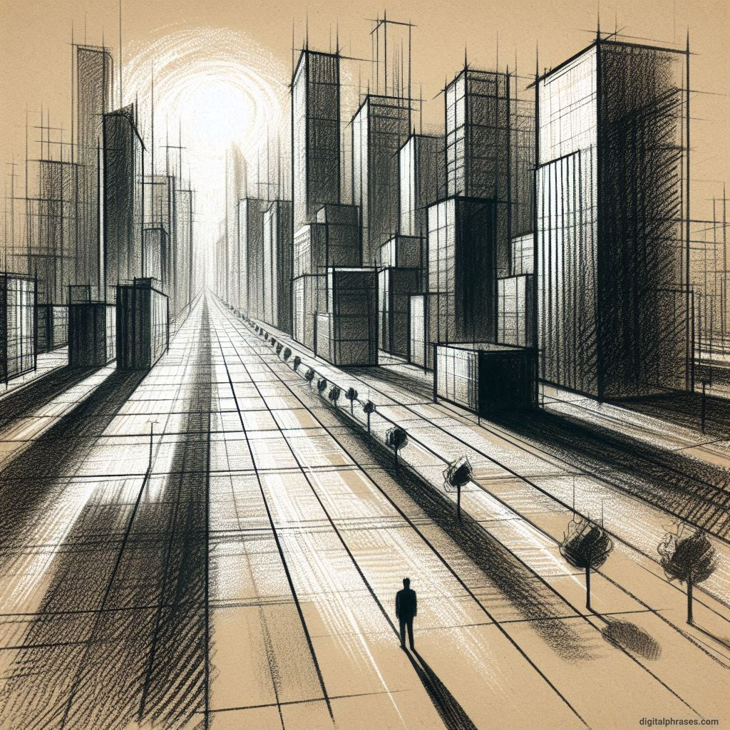 80 One-Point Perspective Drawing Ideas of Cities