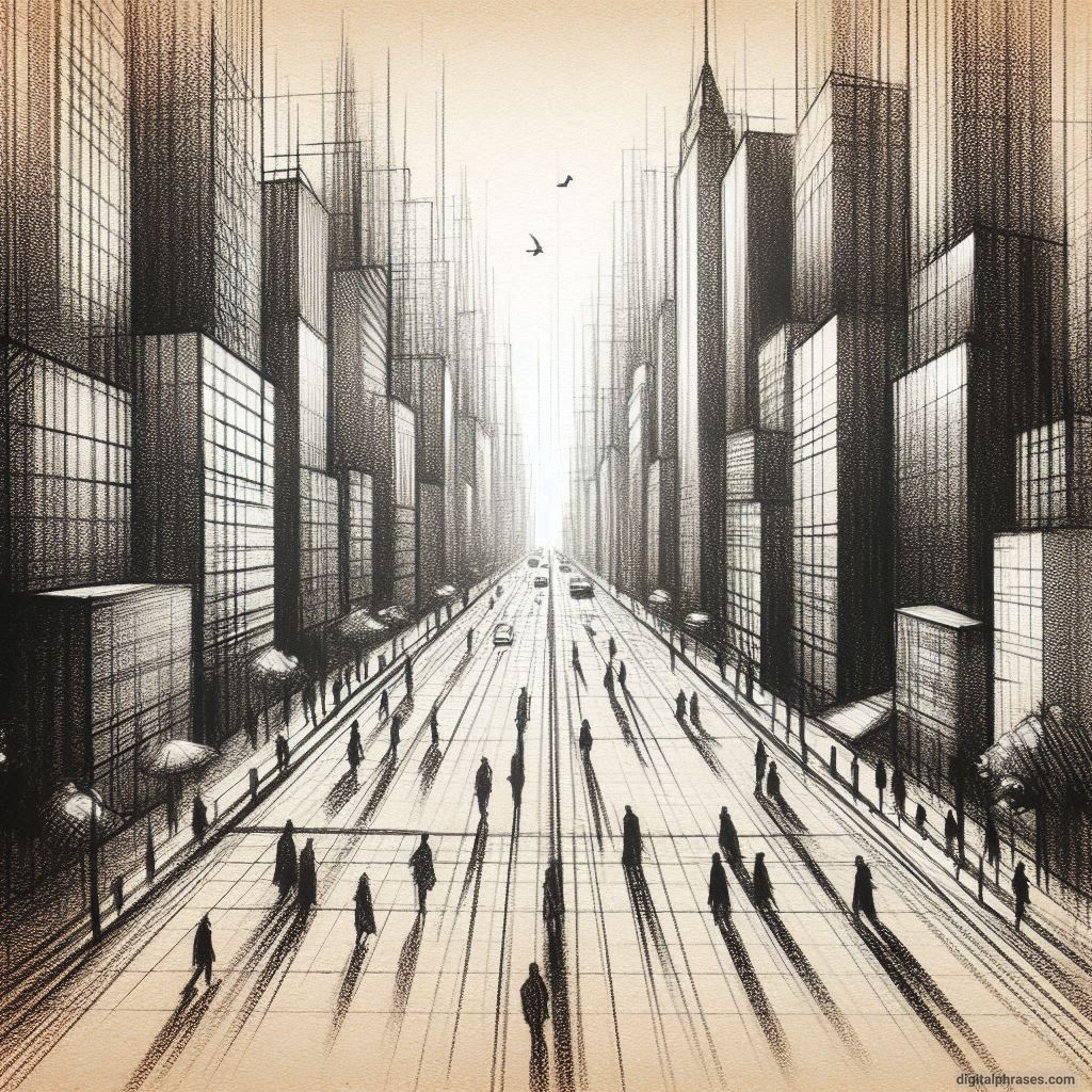 80 One-Point Perspective Drawing Ideas of Cities