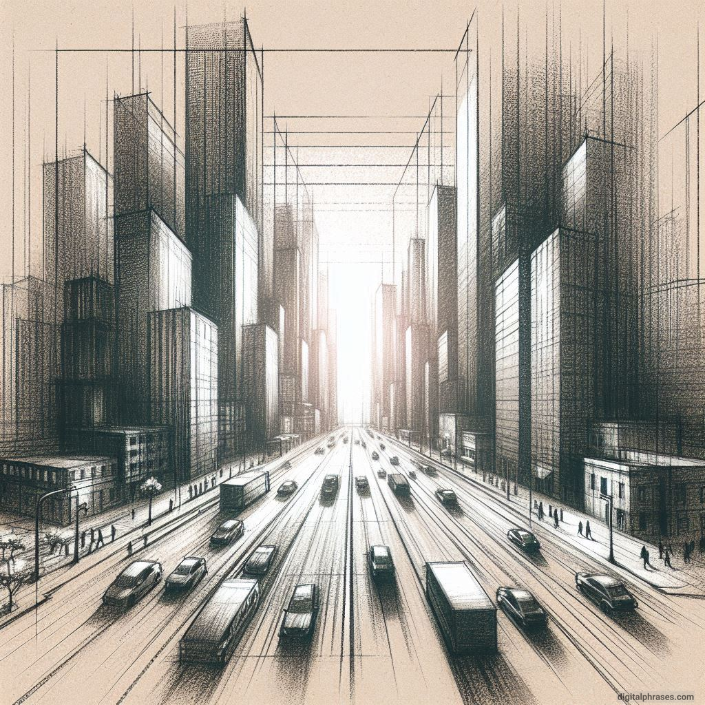 80 One-Point Perspective Drawing Ideas of Cities