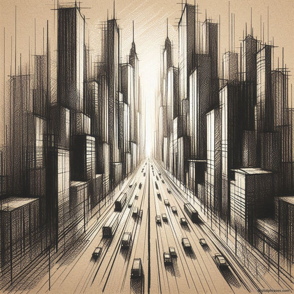 80 One-Point Perspective Drawing Ideas of Cities