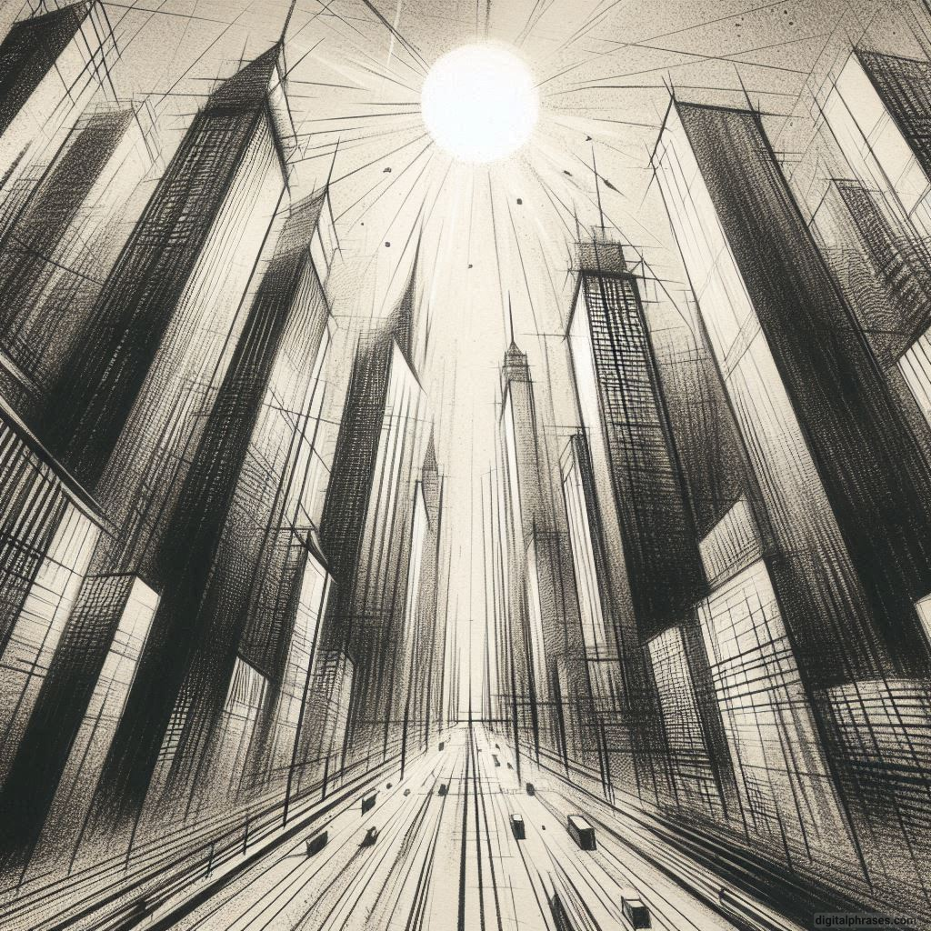 80 One-Point Perspective Drawing Ideas of Cities