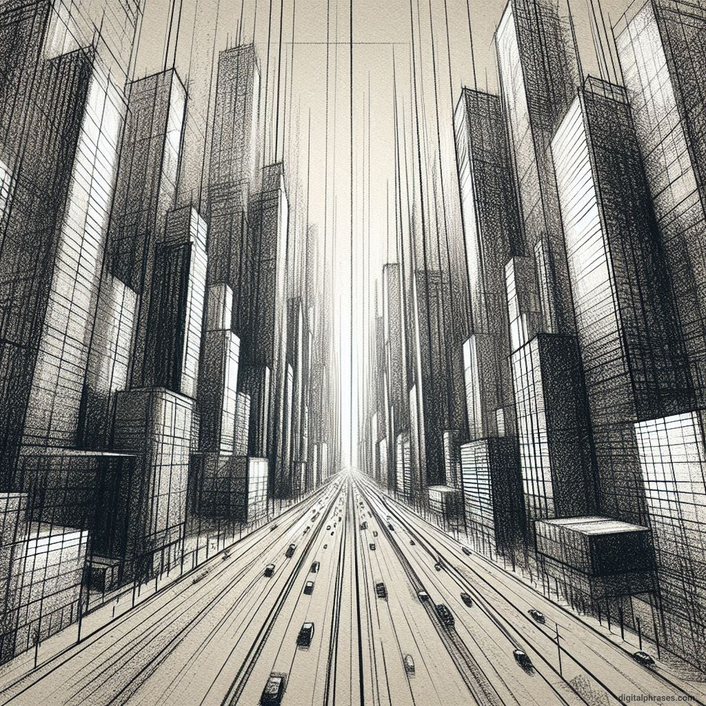 80 One-Point Perspective Drawing Ideas of Cities