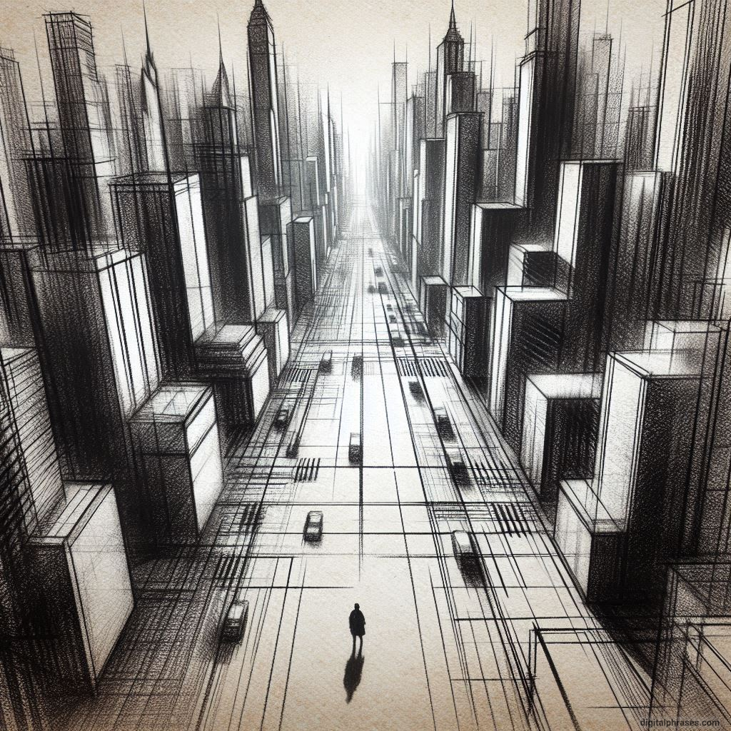 80 One-Point Perspective Drawing Ideas of Cities