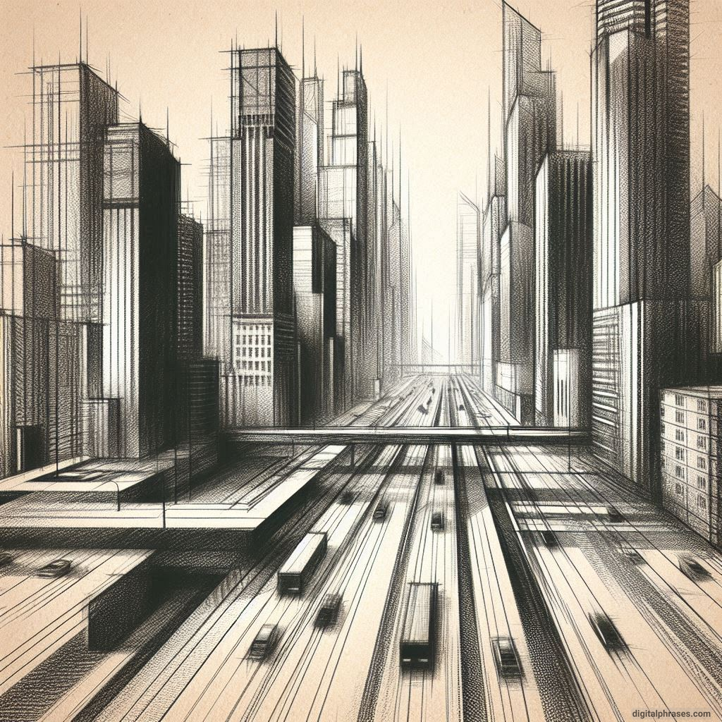 80 One-Point Perspective Drawing Ideas of Cities